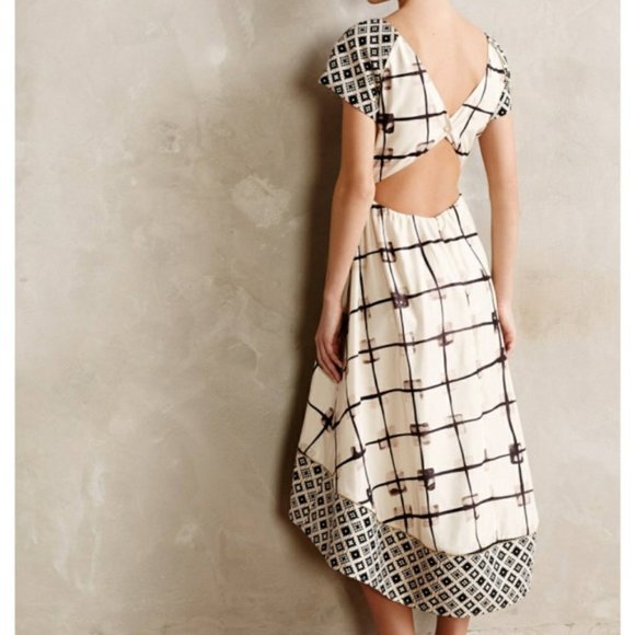 Anthropologie Troubadour Cadria high low open back dress Sz 8P - Picture 2 of 5